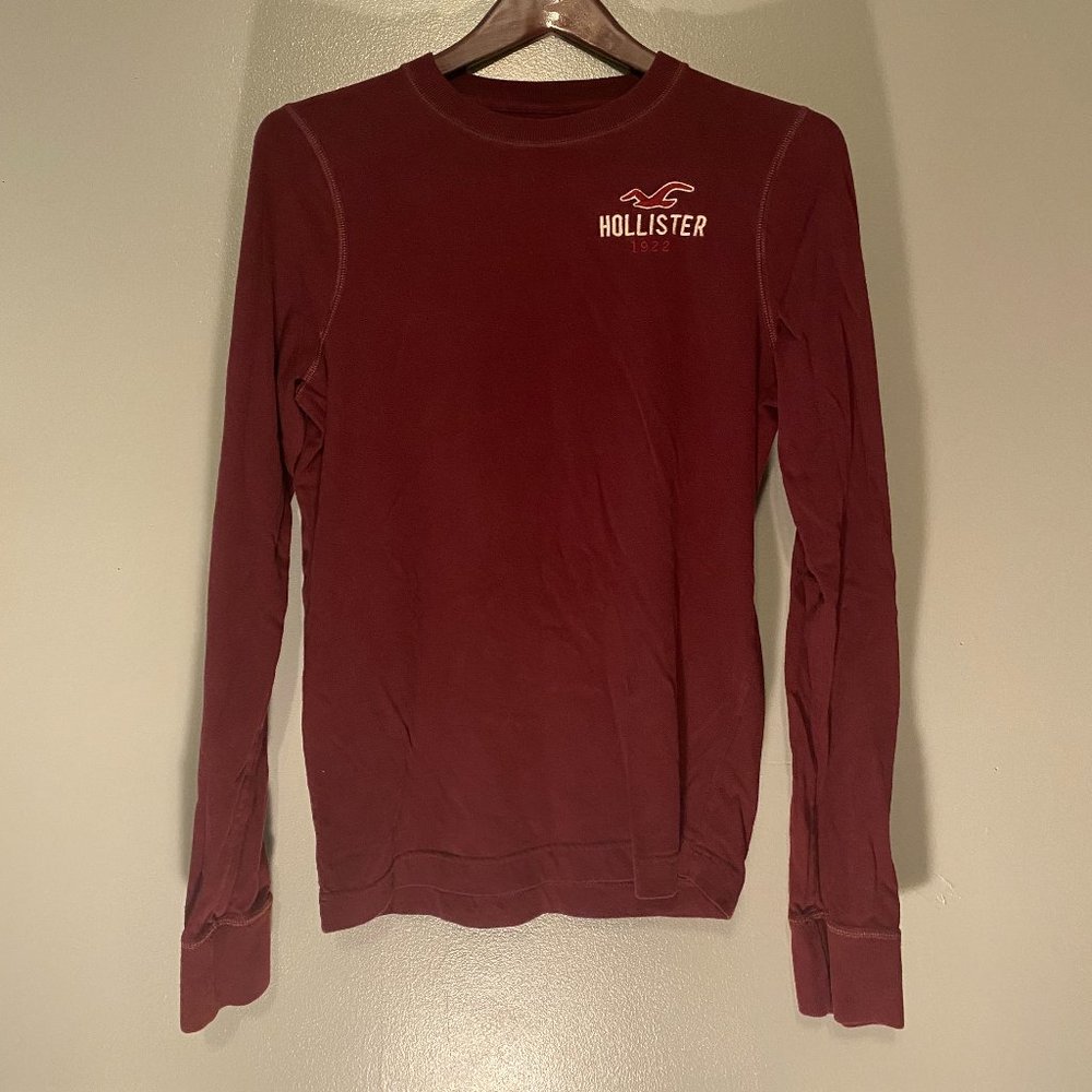 Hollister Long-Sleeve T-Shirt, Maroon, Medium